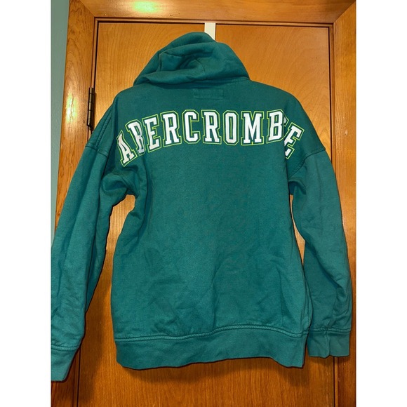 Abercrombie Kids Hoodie Green Teal Sweater Pocket Sweatshirt Size 13-14 - Picture 2 of 4